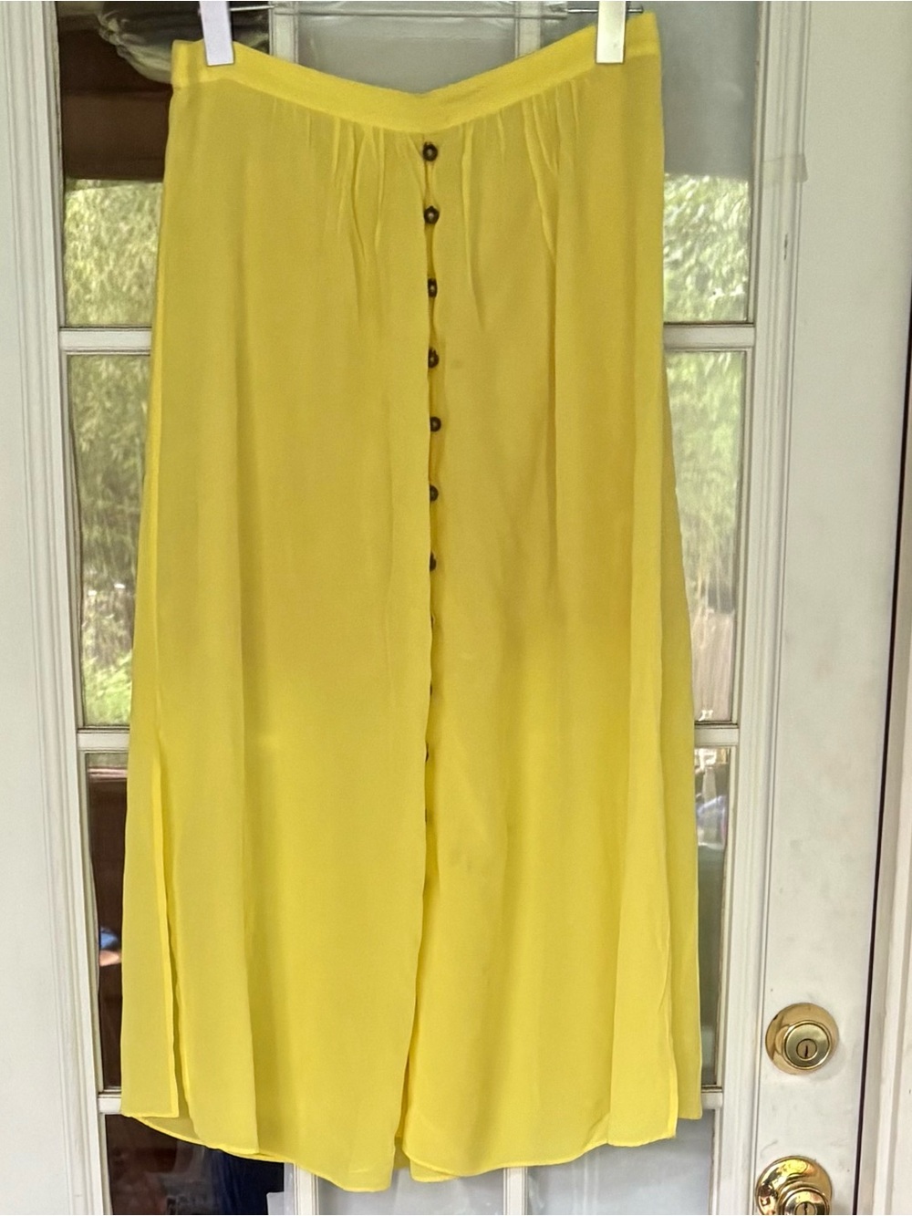 Tracy Reese Plenty Canary Yellow Silk Maxi skirt. Small.